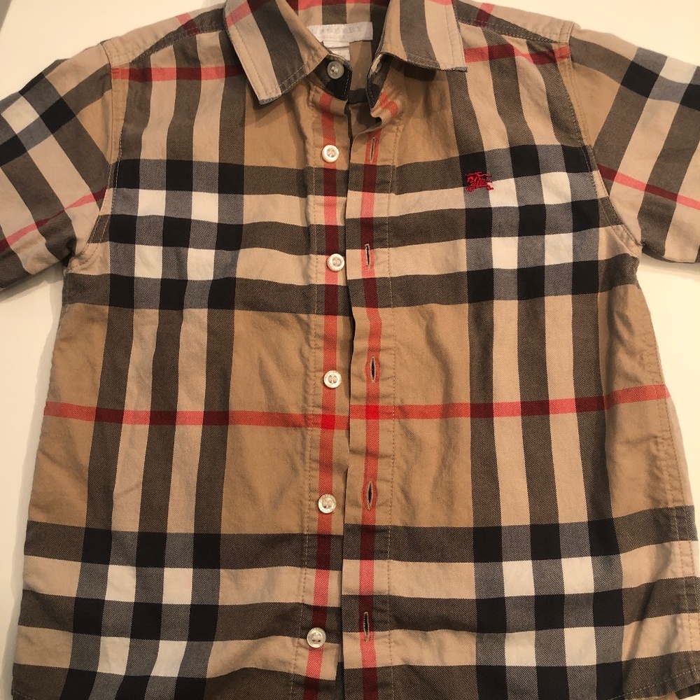 Boys Burberry short sleeved dress shirt